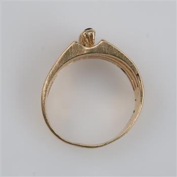 10kt Gold Red Ruby And Blue Sapphire Ring