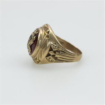 10kt Gold Red Spinel Class Ring