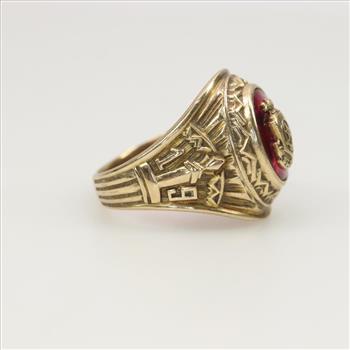 10kt Gold Red Spinel Class Ring