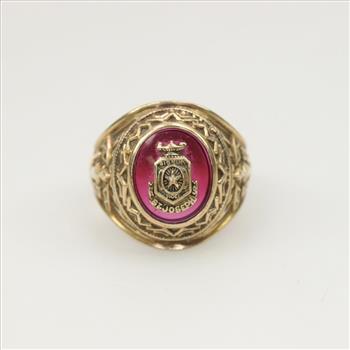 10kt Gold Red Spinel Class Ring