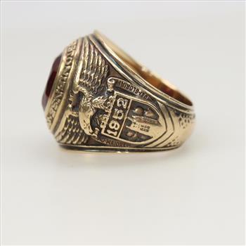 10kt Gold Red Spinel Class Ring