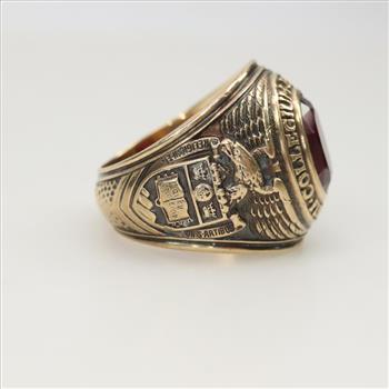 10kt Gold Red Spinel Class Ring