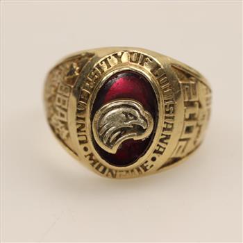 10kt Gold Red Spinel Class Ring