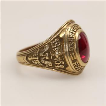 10kt Gold Red Spinel Class Ring