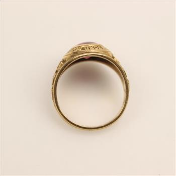 10kt Gold Red Spinel Class Ring