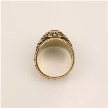 10kt Gold Red Stone Class Ring