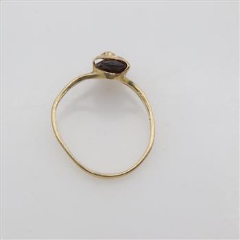 10kt Gold Red Stone Diamond Ring