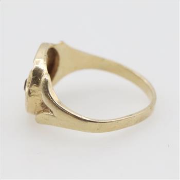 10kt Gold Red Stone Moon Star Ring