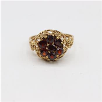 10kt Gold Red Stone Ring