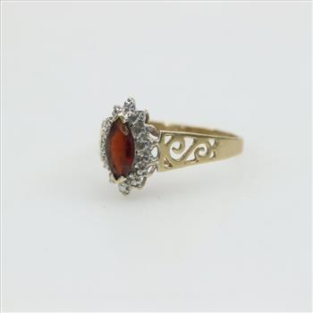 10kt Gold Red Stone Ring