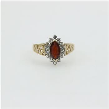 10kt Gold Red Stone Ring