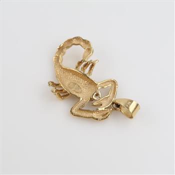 10kt Gold Red Stone Scorpion Pendant