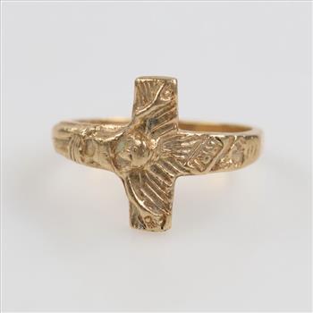 10kt Gold Religious Cross Ring