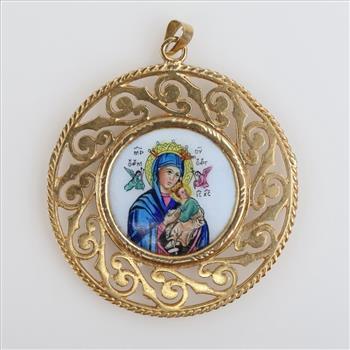 10kt Gold Religious Pendant