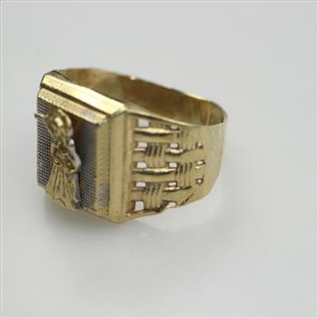10kt Gold Religious Ring