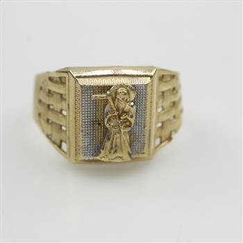 10kt Gold Religious Ring