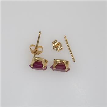 10kt Gold Res Stone Earrings