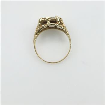 10kt Gold ring With 1865 Gold Mexican Maximilian Religious Token