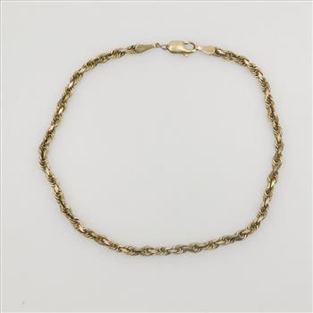 10kt Gold Rope Bracelet