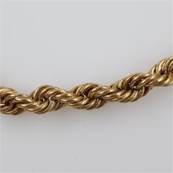 10kt Gold Rope Chain Bracelet