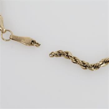 10kt Gold Rope Chain Bracelet