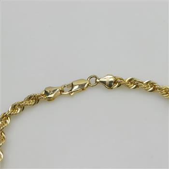 10kt Gold Rope Chain Bracelet