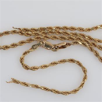 10kt Gold Rope Chain Necklace