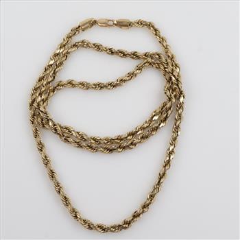 10kt Gold Rope Chain Necklace