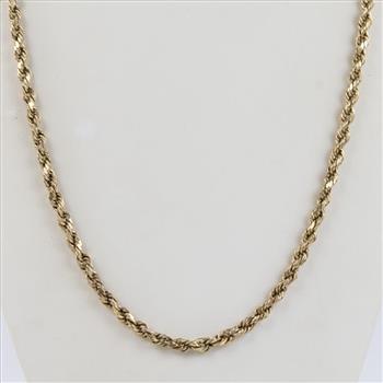 10kt Gold Rope Chain Necklace