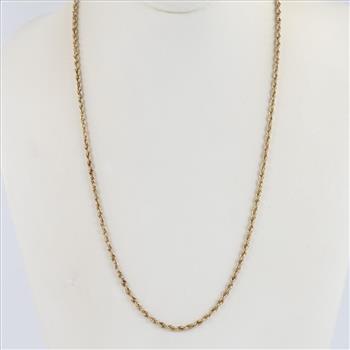 10kt Gold Rope Chain Necklace