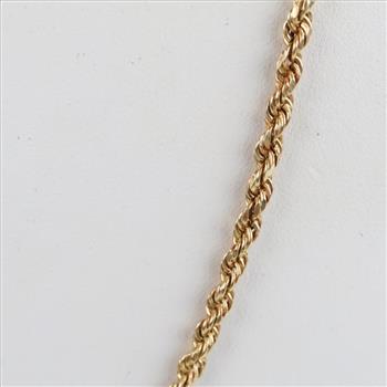 10kt Gold Rope Chain Necklace