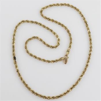 10kt Gold Rope Chain Necklace