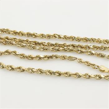 10kt Gold Rope Chain Necklace