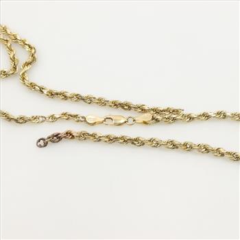 10kt Gold Rope Chain Necklace