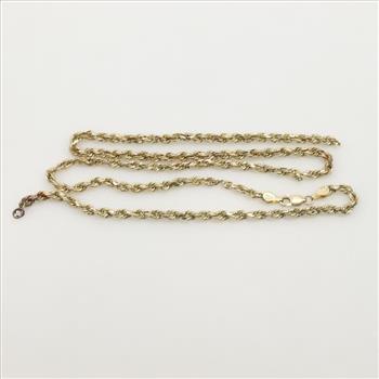 10kt Gold Rope Chain Necklace
