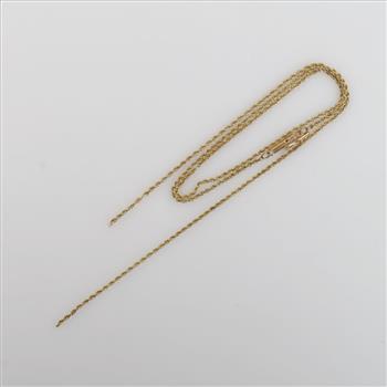 10kt Gold Rope Chain Necklace