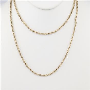 10kt Gold Rope Chain Necklace