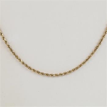 10kt Gold Rope Chain Necklace