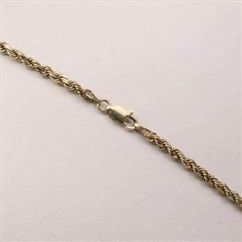 10kt Gold Rope Chain Necklace