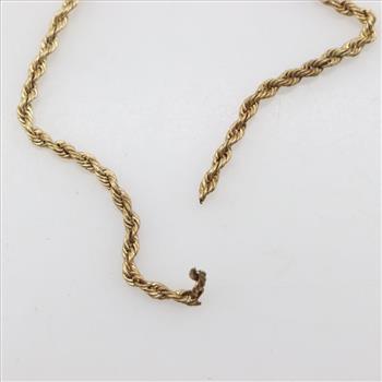 10kt Gold Rope Chain Necklace