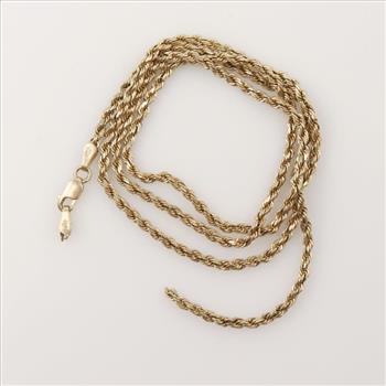 10kt Gold Rope Chain Necklace