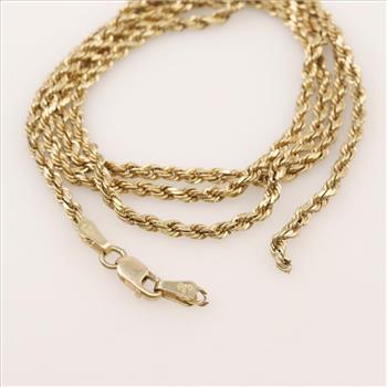 10kt Gold Rope Chain Necklace