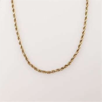 10kt Gold Rope Chain Necklace