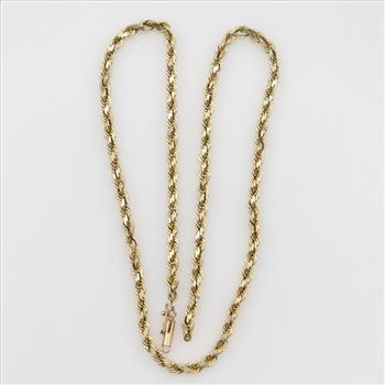 10kt Gold Rope Chain Necklace