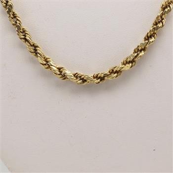 10kt Gold Rope Chain Necklace