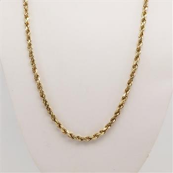 10kt Gold Rope Chain Necklace