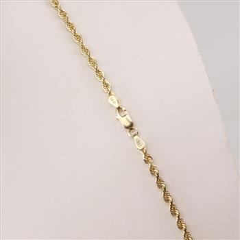 10kt Gold Rope Chain Necklace