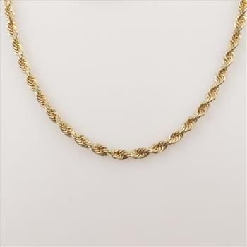 10kt Gold Rope Chain Necklace