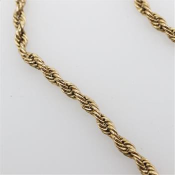 10kt Gold Rope Chain Necklace