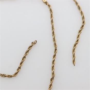10kt Gold Rope Chain Necklace